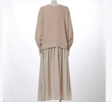 anana 내추럴 이소재 절개 원피스 L