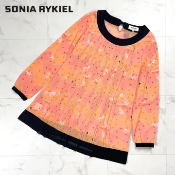 새상품급 소니아 리키엘 쉬폰 블라우스 오렌지 사이즈 38*CD1343