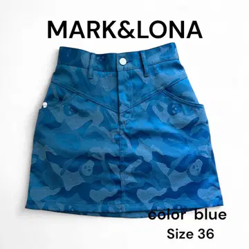 MARK & LONA 골프 스커트 카모플라주 패턴 블루 여성용 36