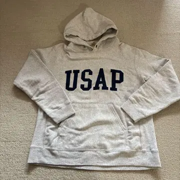 USAP 로고 그레이 후드티