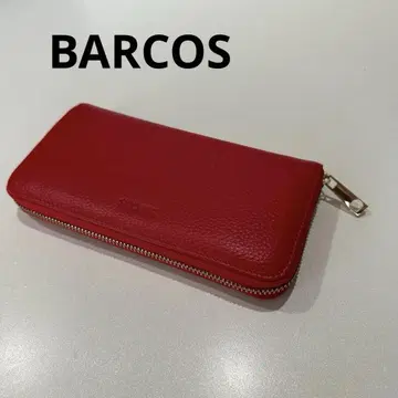 미사용품 BARCOS 발코스 가죽 장지갑 레드