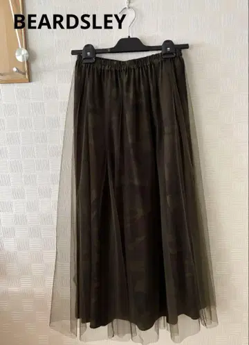 비어즐리 카모플라주 패턴 샤샤 스커트 비어즐리 올리브