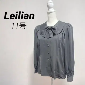 레리안 빅 칼라 블라우스 스팽글 그레이 L 사이즈 고급 가을/겨울