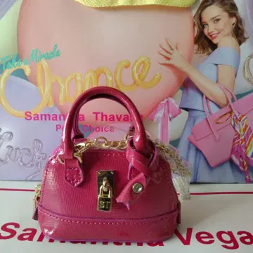 사만다 타바사 에나멜 핑크 미니 백 모양 참
