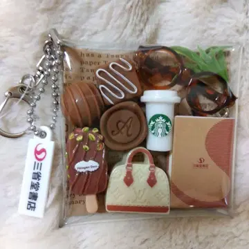 가챠 파우치 브라운 서점 북 참