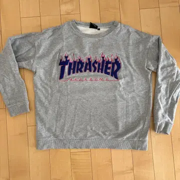 THRASHER 프레임 로고 스웨트 셔츠 그레이