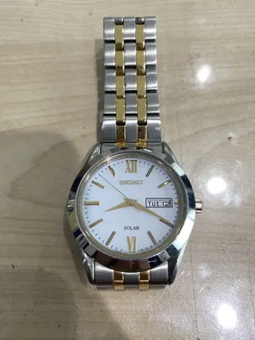[ WR ] SEIKO 솔라 손목시계 화이트/골드/실버