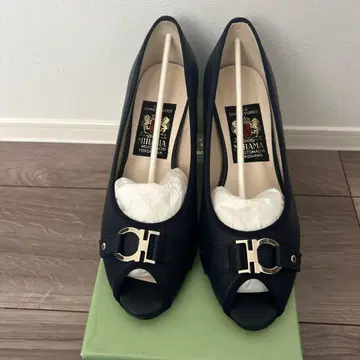 MIHAMA 네이비 오픈토 펌프스 24cm