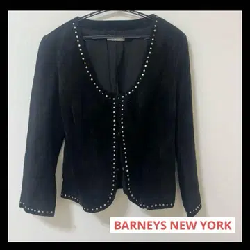 [ 새상품급 ] BARNEYS NEW YORK 노카라 자켓 블랙 스터드