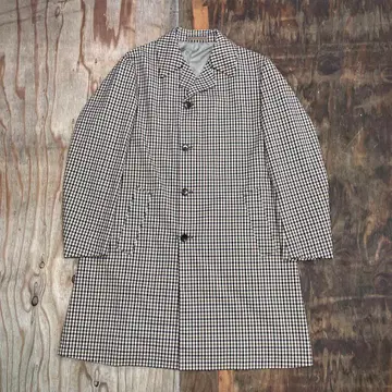 TAKEO KIKUCHI TK 깅엄 체크 스텐카라 코트 택 포함