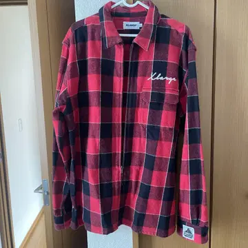 XLARGE 체크 무늬 자켓 레드/블랙