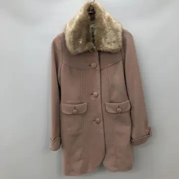 rps 인조 모피 부착 코트 핑크 계열 M 사이즈 걸리시 가을/겨울