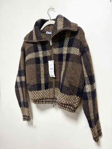 [ ZARA ] 체크 무늬 집업 자켓 [ 택 포함 새상품 ]