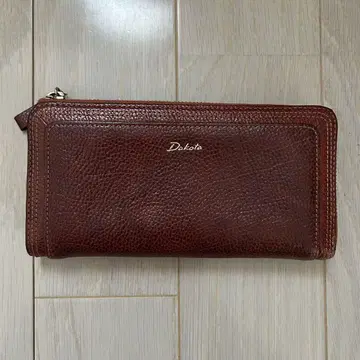 Dakota 장지갑 가죽 L자 지퍼 브라운