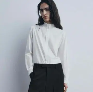 ZARA 플리츠 프릴 셔츠 ZW COLLECTION S 사이즈