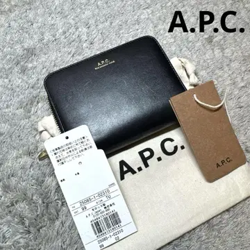 A.P.C. 아페쎄 이단 접이식 지갑 가죽 블랙 보관 주머니 포함