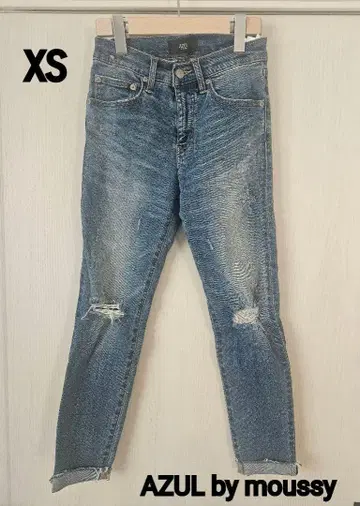 [ 새상품급 ] AZUL by moussy 데미지 데님 XS