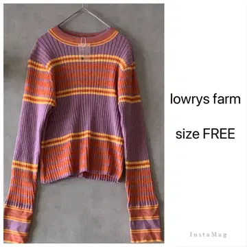 [ 미사용 새상품 ] lowrys farm 보더 니트
