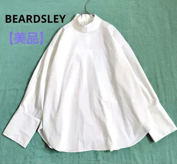 [ 새상품급 ] 비어즐리 BEARDSLEY 하이넥 셔츠 블라우스 화이트