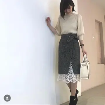 밑단 레이스 랩 타이트 스커트 31sons de mode