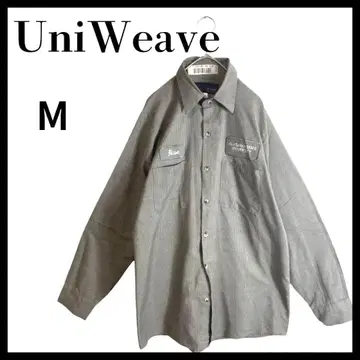 구제 UniWeave 유니웨이브 멕시코제 긴팔 워크 셔츠 M 베이지