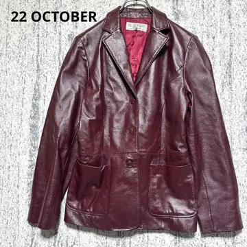 22 OCTOBRE 가죽 자켓 돈피 보르도 M 여성용 새상품급