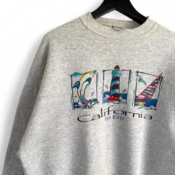 90s 빈티지 California 샌디에이고 해양 프린트 T16