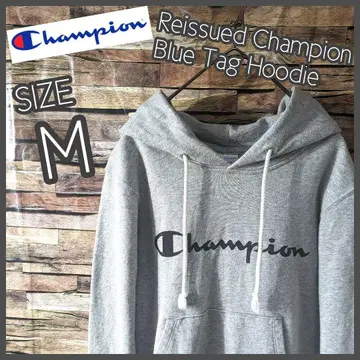 [ 복각 파랑 택 ] Champion 챔피온 후드티 후디 M 그레이