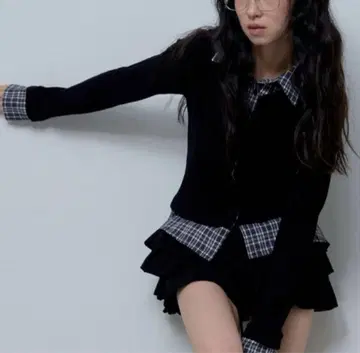 체크 셔츠 레이어드 가디건