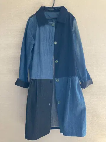 데님 그라데이션 롱 자켓