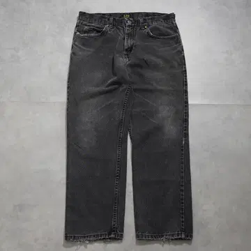 Lee W34 블랙 데님 하의 팬츠 구제 의류 블랙 16242