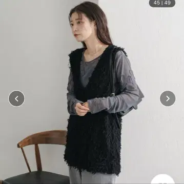 Kastane [안감 없음] 퍼 롱 베스트 카스타네