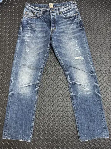 vintage Prps 크러쉬 청바지 데미지 가공