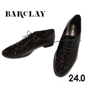 BARCLAY 블랙 레이스업 매니시 슈즈 24.0