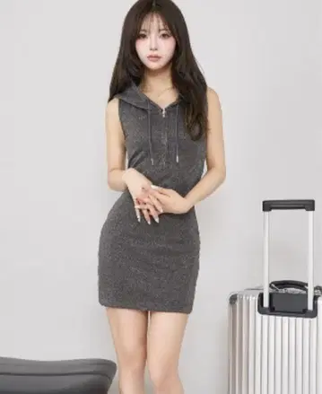 다리치 라메 맨투맨 미니 원피스