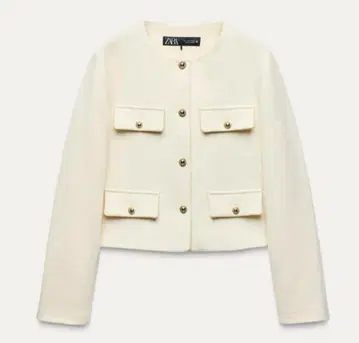 ZARA 노카라 트위드 자켓