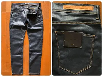 미사용! ZARA MAN 다크 네이비 스트레치 코팅 데님 EUR44