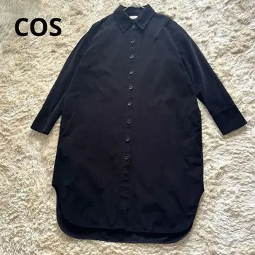 COS 코듀로이 셔츠 원피스 40 L 블랙 블랙 루즈핏
