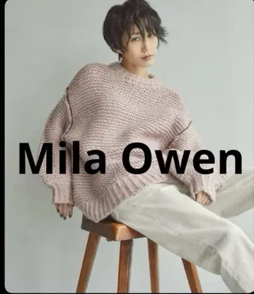[ Mila Owen 미라 오웬 ] 배색 스티치 굵은 니트