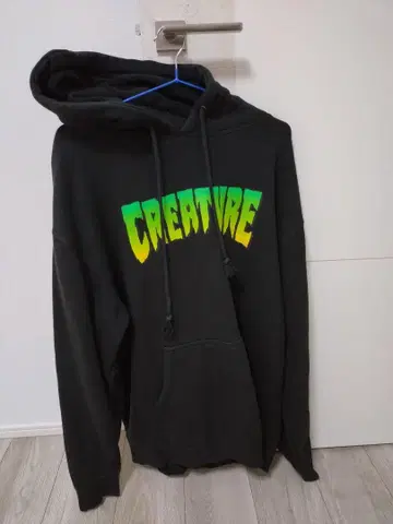 [ 새상품급 ] CREATURE 후드 부착 후드티 블랙 L