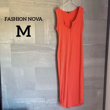 FASHION NOVA [ M ] 슬리브리스 롱 원피스 오렌지