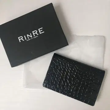 RINRE 명함지갑 카드 케이스 천연 가죽 엠보 악어 무늬 가죽 남성용