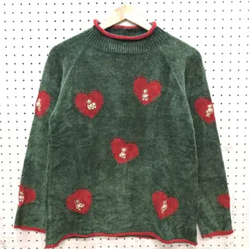 레트로 컨트리 걸리시 코어 구제 의류 하트 테디베어 모헤어 니트 스웨터