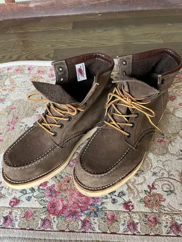 Red Wing 브라운 가죽 미드컷 부츠