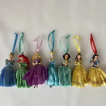 디즈니 스토어 프린세스 크리스마스 오너먼트 2018년 7체 세트
