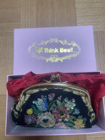 Think Bee! 꽃무늬 자수 코인 케이스
