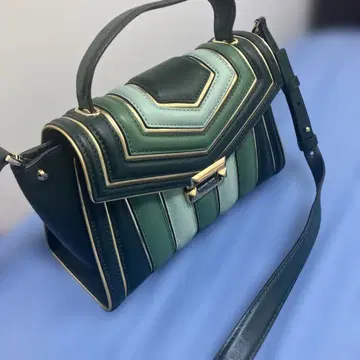 MICHAEL KORS 가죽 핸드백 다크 그린/라이트 그린