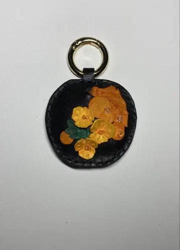 꽃 장식 가죽 키링