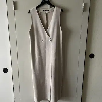 ZARA 베이지 슬리브리스 롱 원피스 스웨이드풍 가을/겨울 M