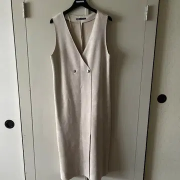 ZARA 베이지 슬리브리스 롱 원피스 스웨이드풍 가을/겨울 M